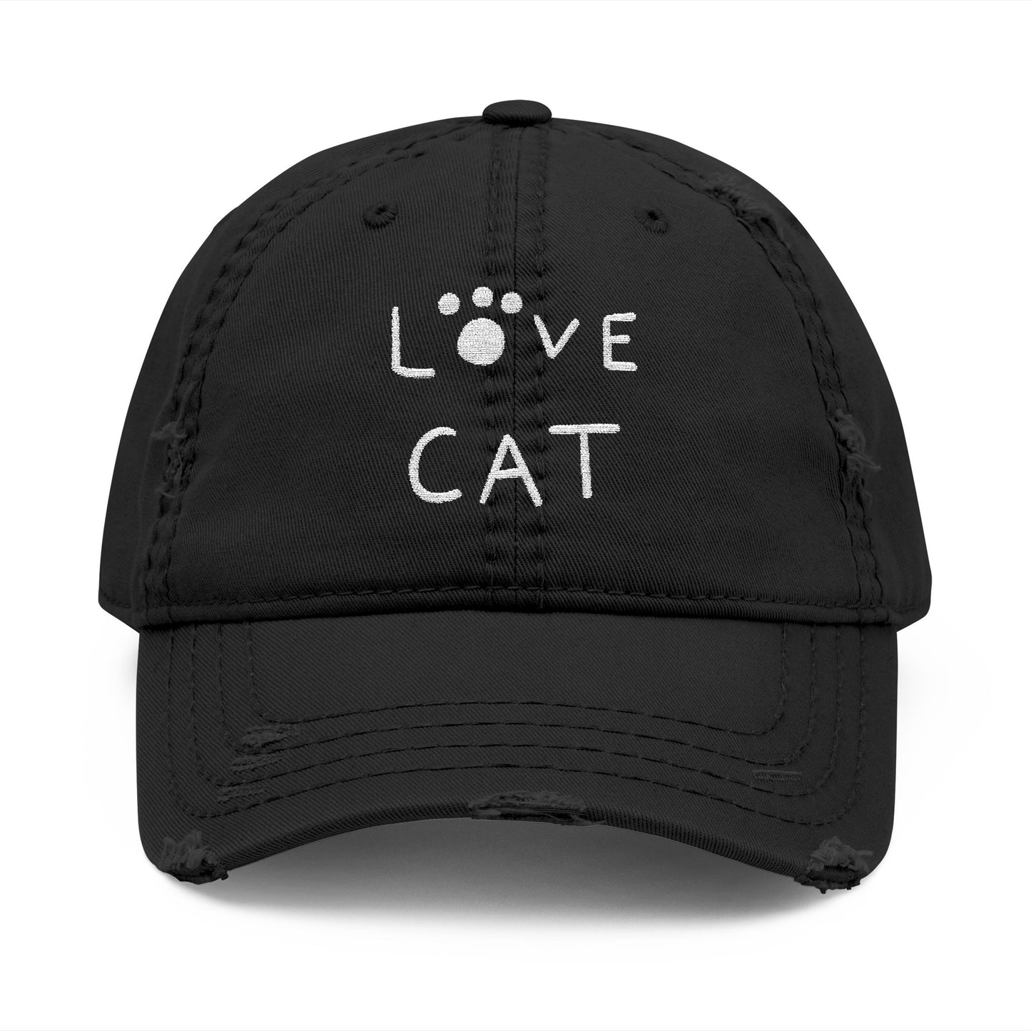 Love Cat Distressed Dad Hat