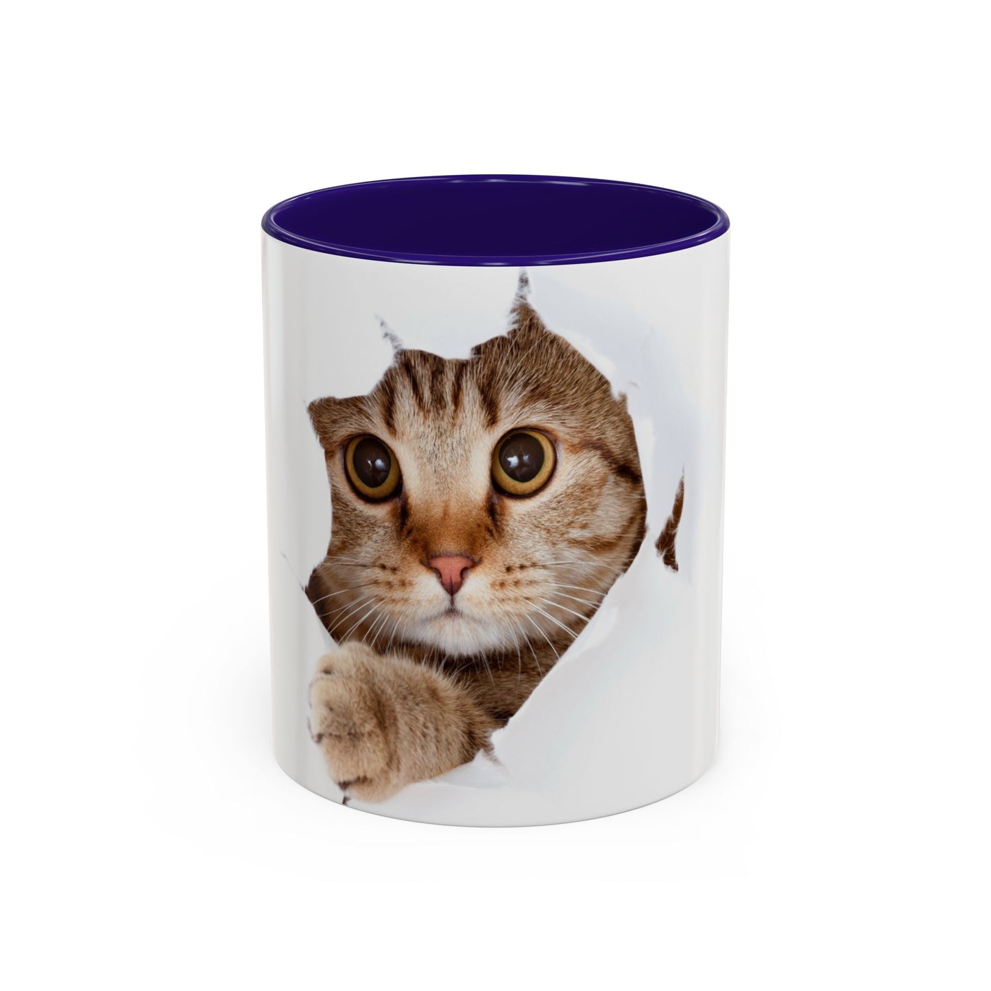 Peeking Cat Mug – Red Interior