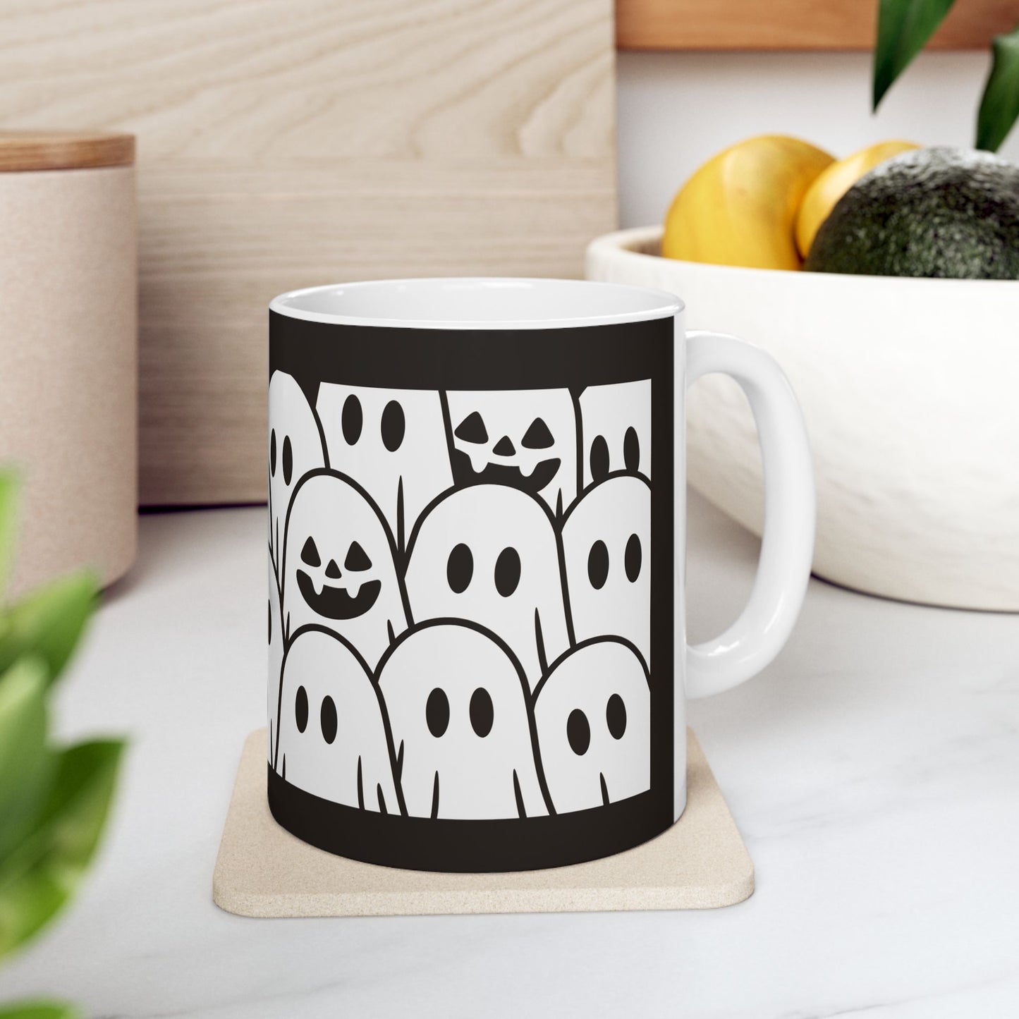 Ghost Cat Halloween Mug