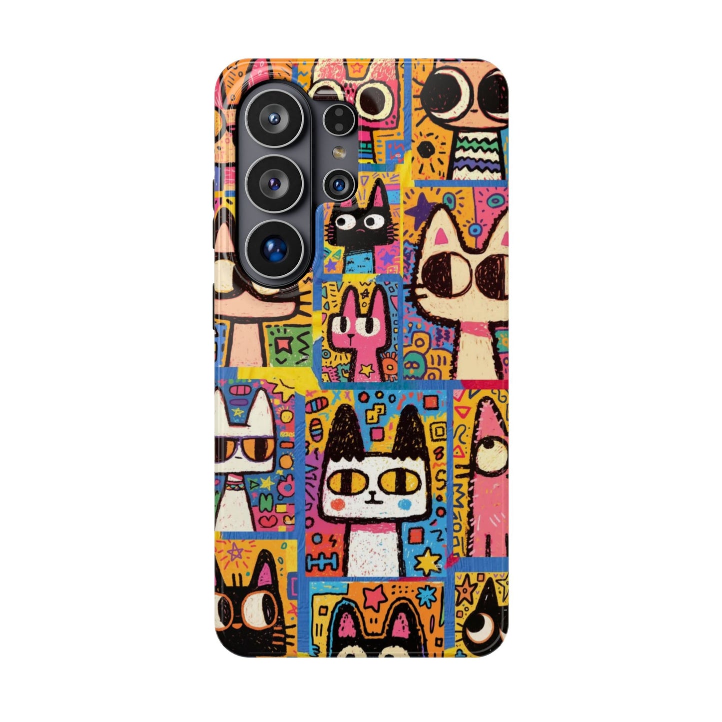 Colorful Abstract Cat Art iPhone Case