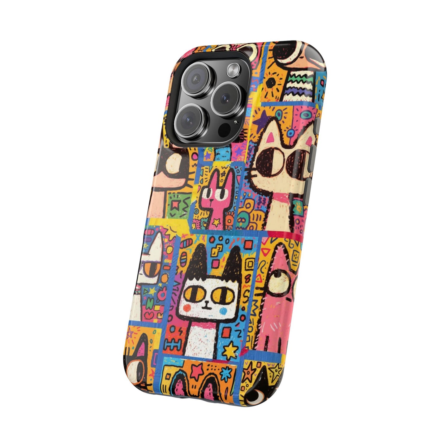Colorful Abstract Cat Art iPhone Case