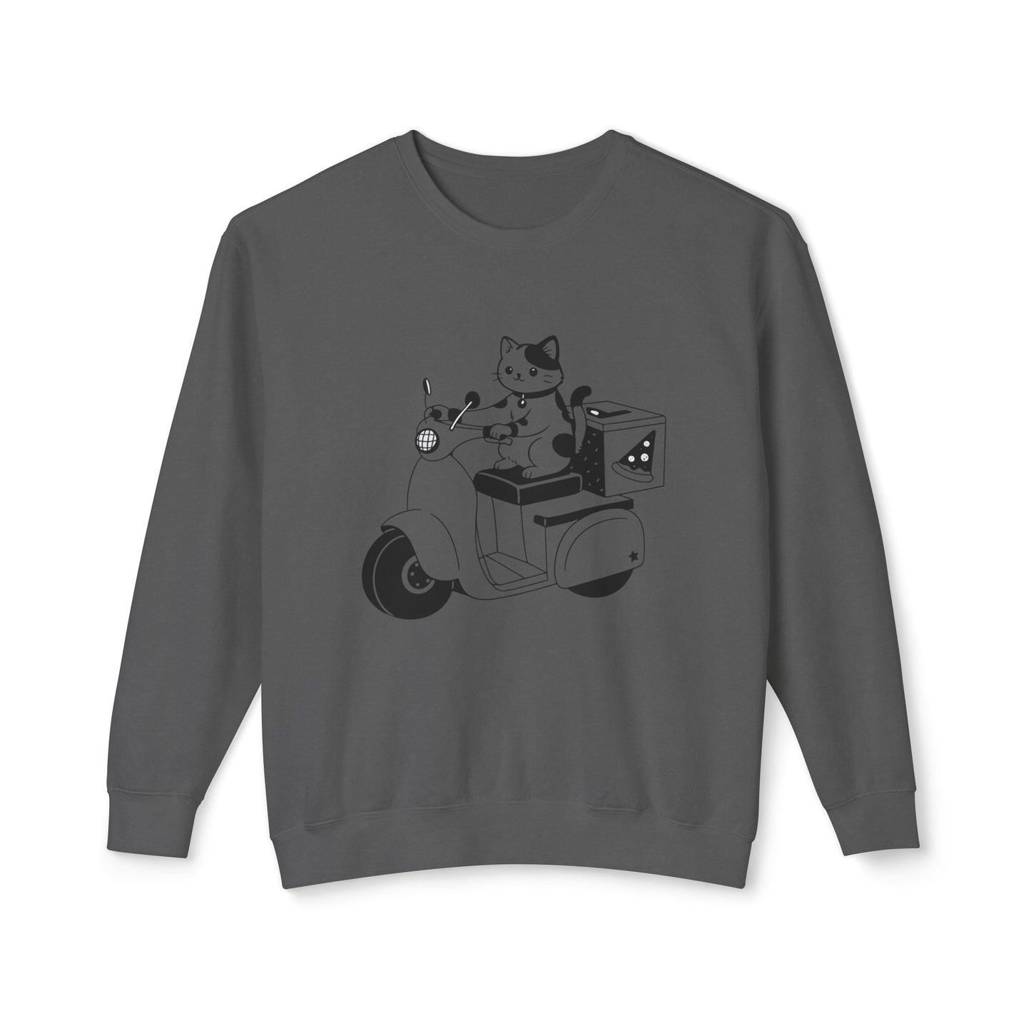 Pizza Delivery Cat Scooter Sweatshirt
