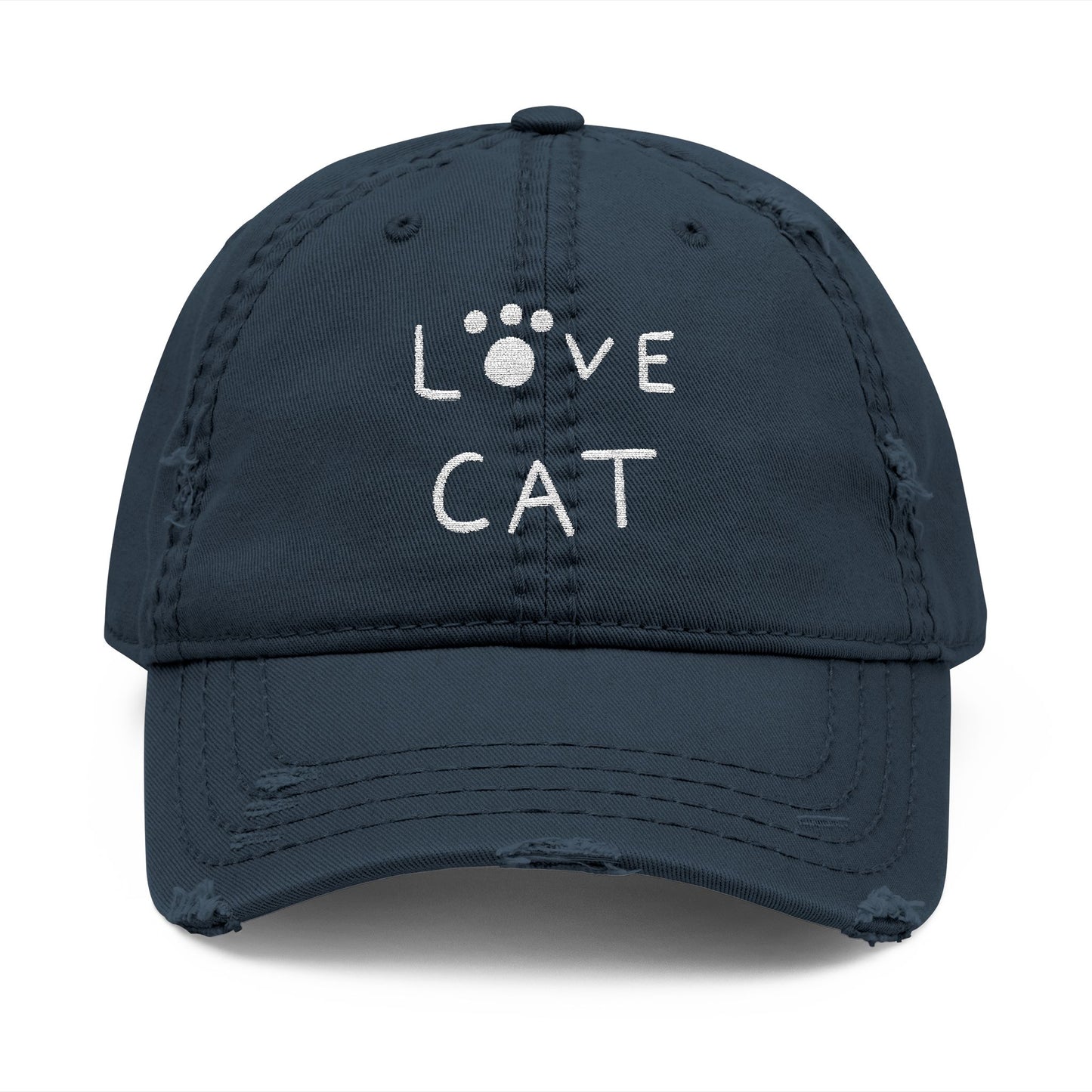 Love Cat Distressed Dad Hat