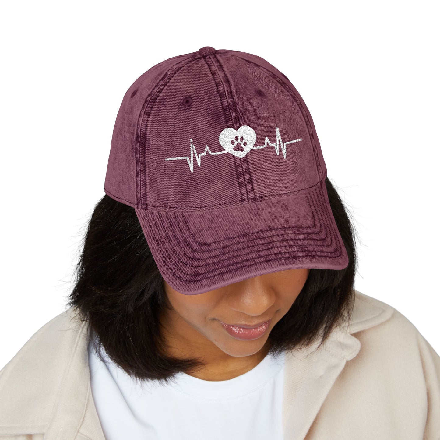 Paw Heartbeat Vintage Dad Hat