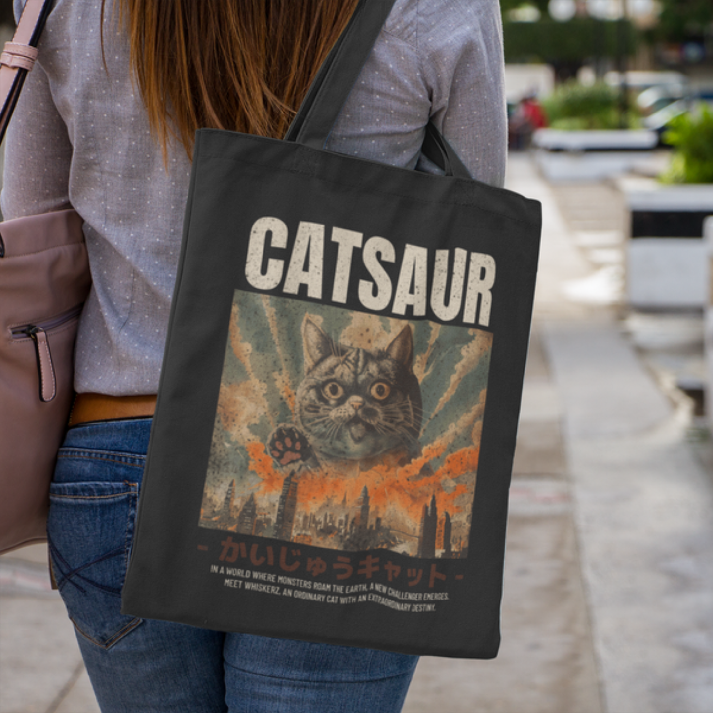 CATSAUR Monster Movie Tote Bag