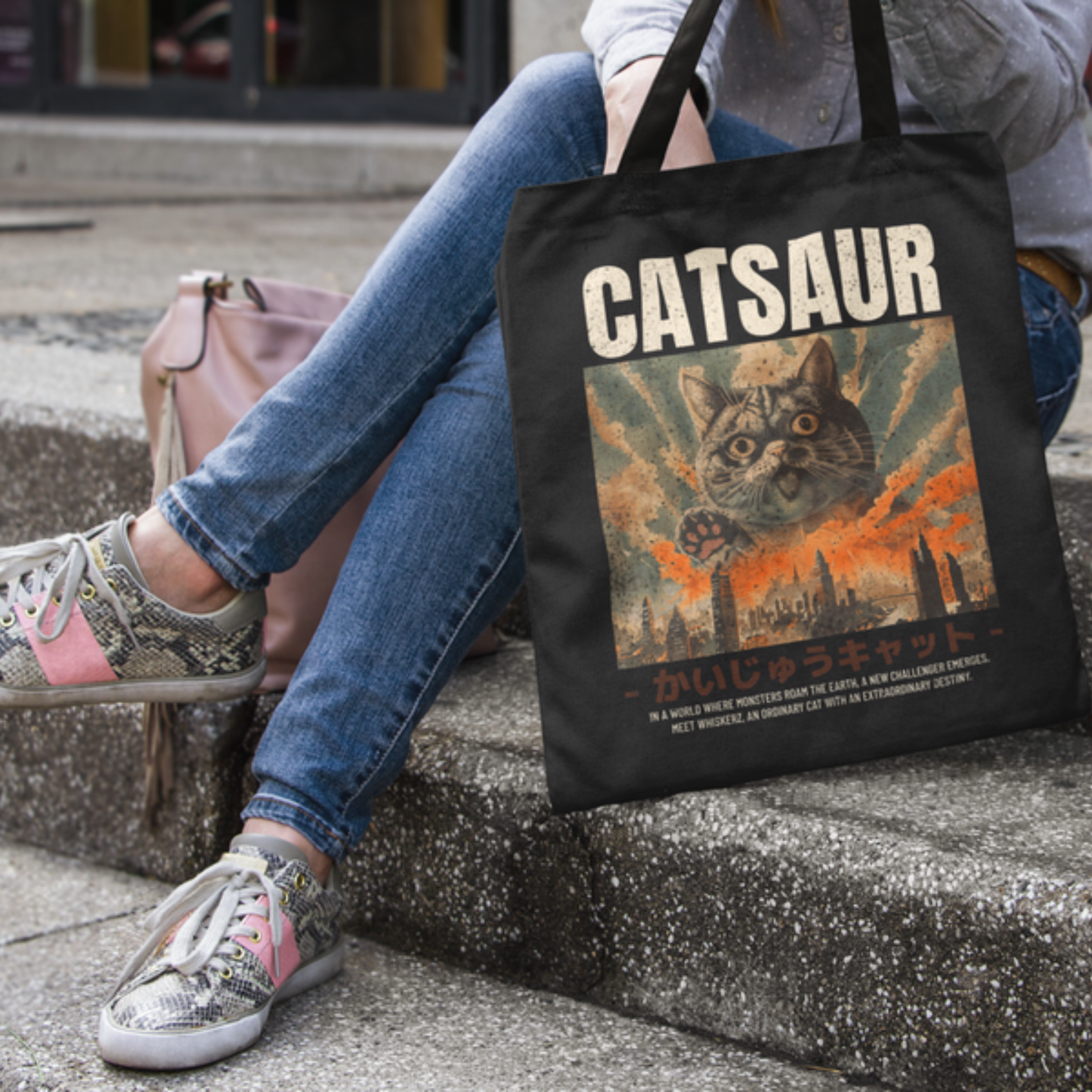 CATSAUR Monster Movie Tote Bag
