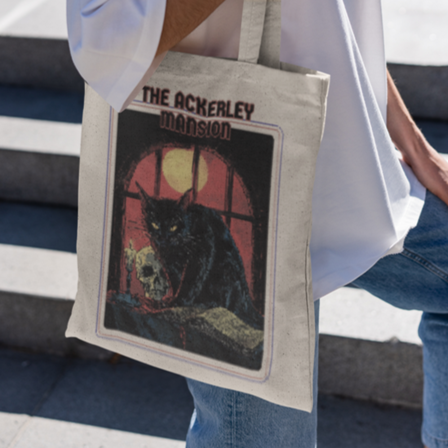 The Ackerley Mansion Gothic Cat Tote Bag