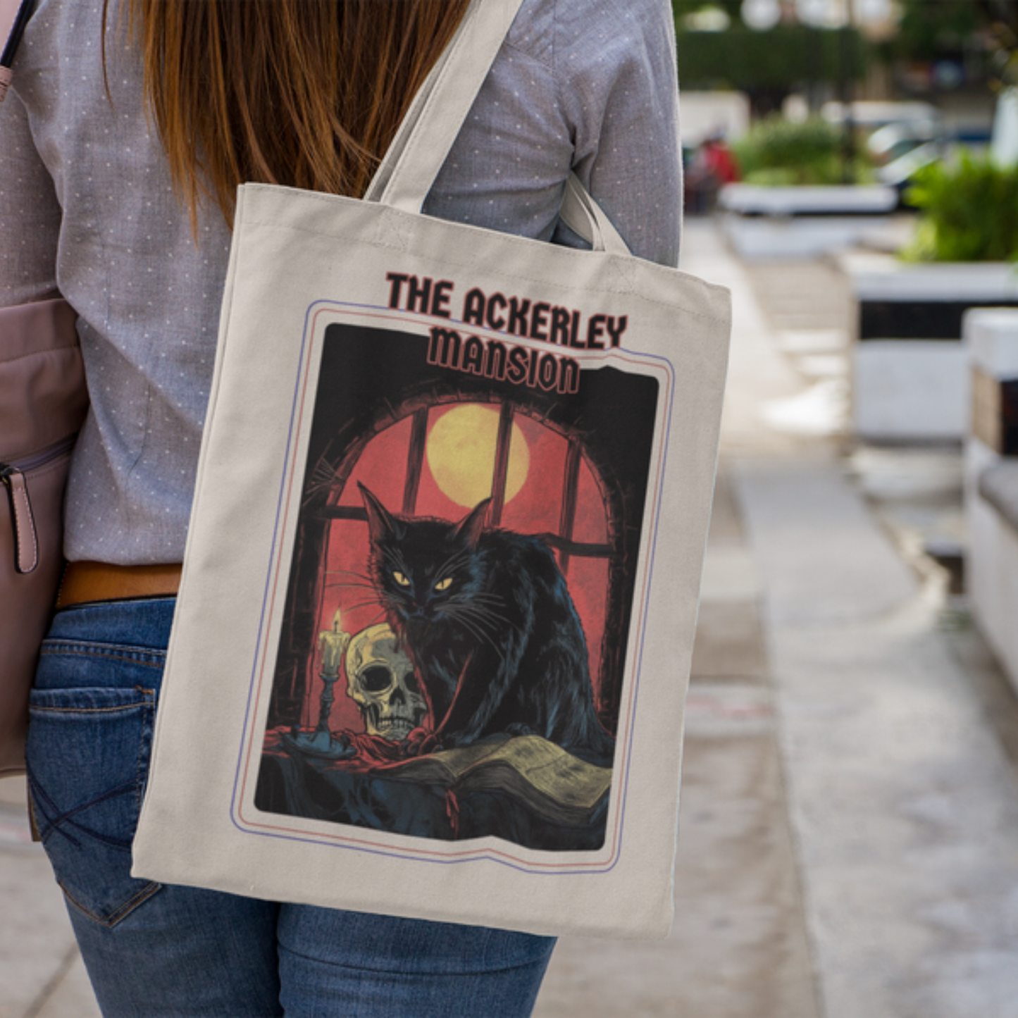 The Ackerley Mansion Gothic Cat Tote Bag