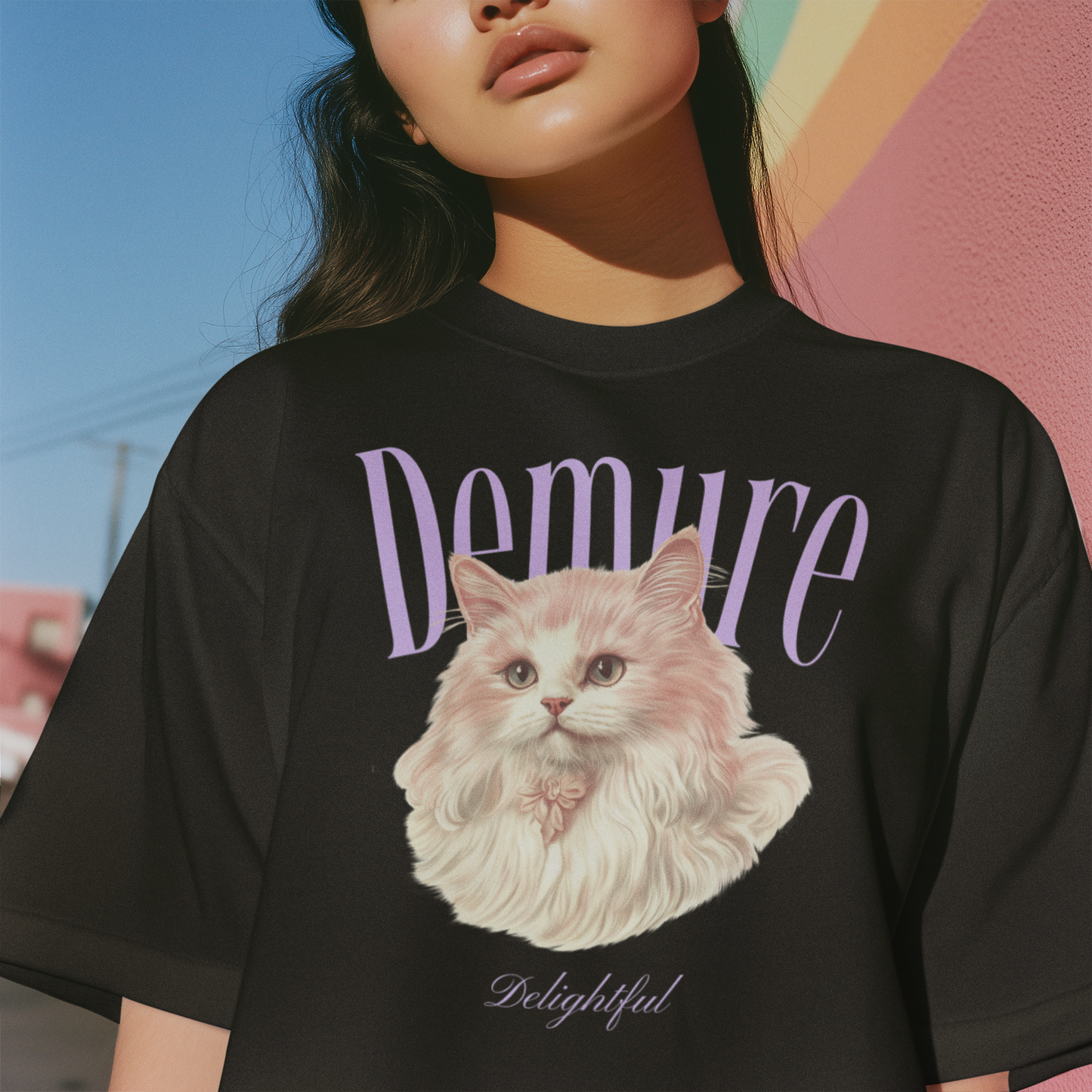 Demure Cat Graphic Tee