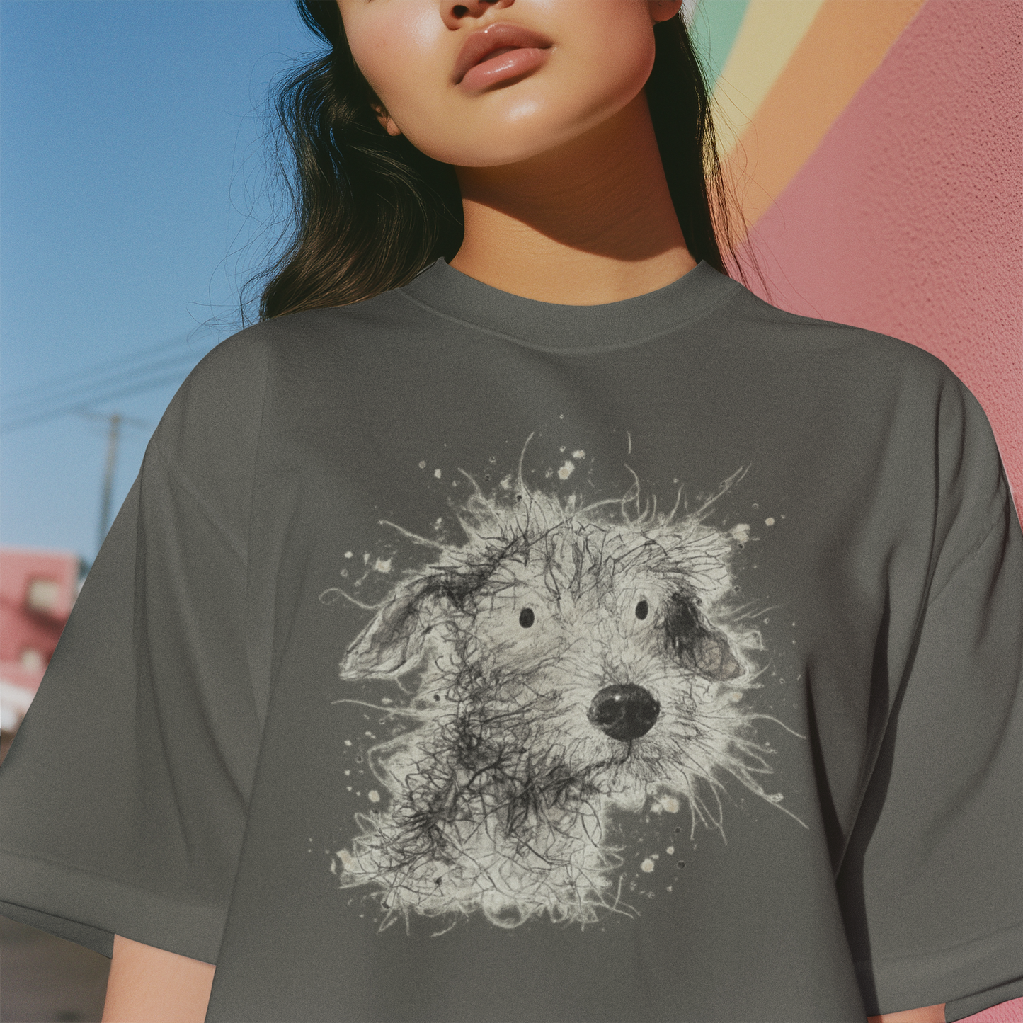 Splatter Art Dog T-Shirt