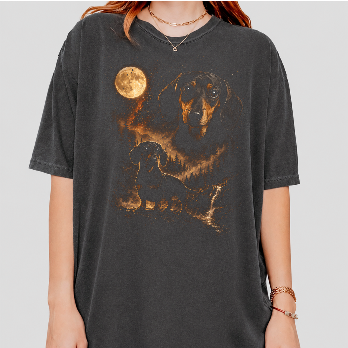 Dachshund Moon Wilderness Tee