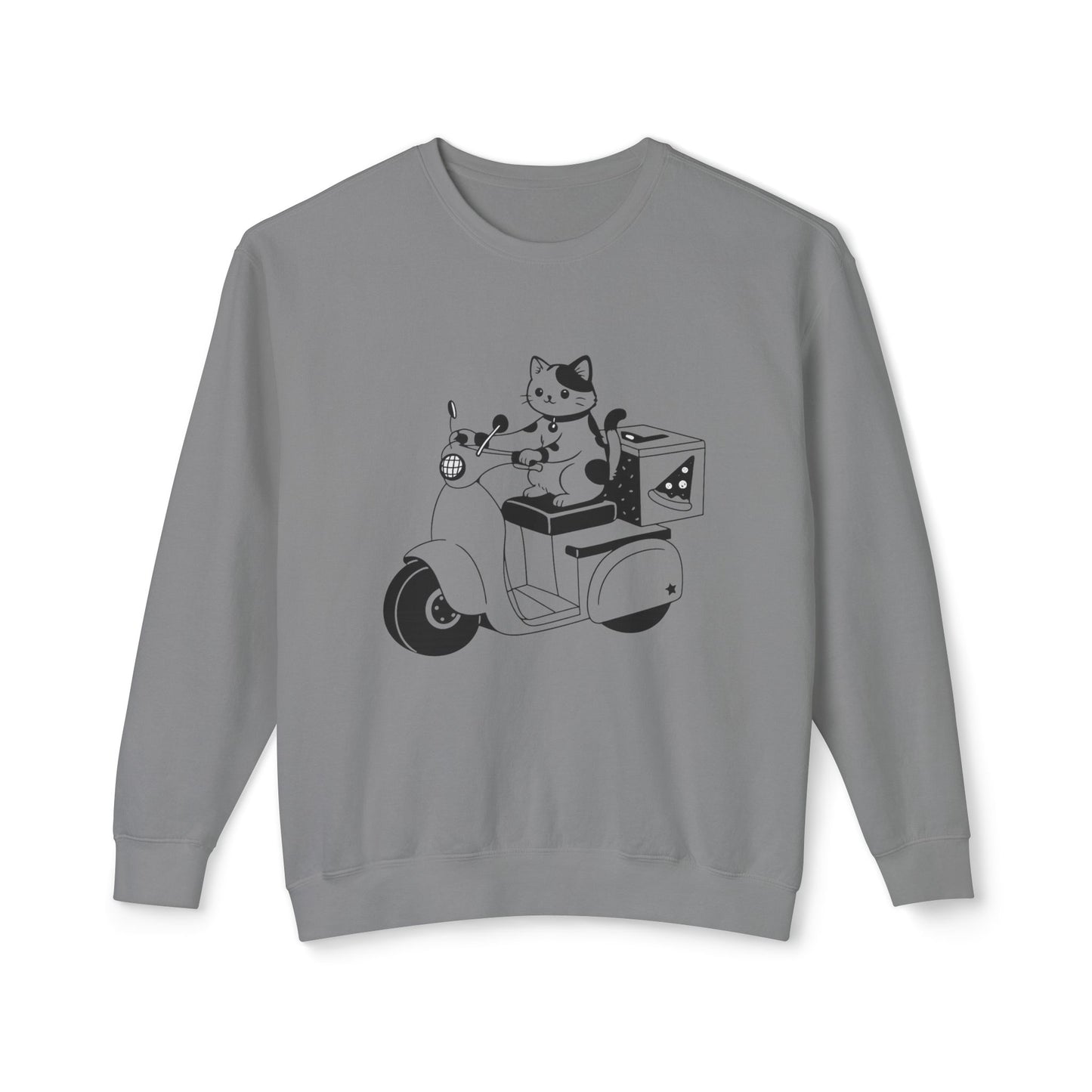 Pizza Delivery Cat Scooter Sweatshirt