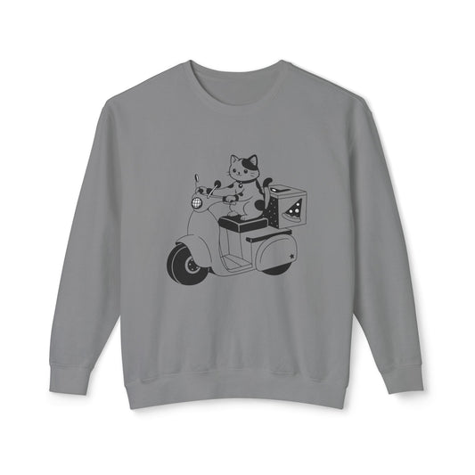 Pizza Delivery Cat Scooter Sweatshirt