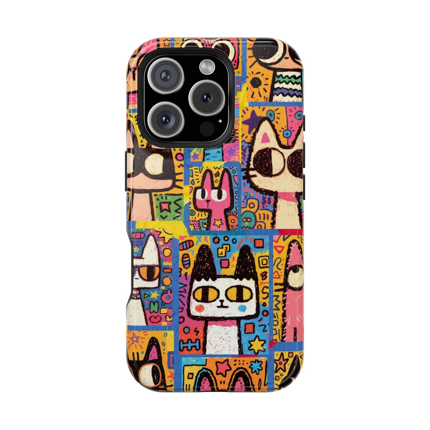 Colorful Abstract Cat Art iPhone Case