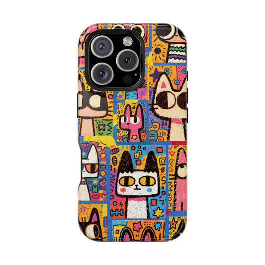 Colorful Abstract Cat Art iPhone Case