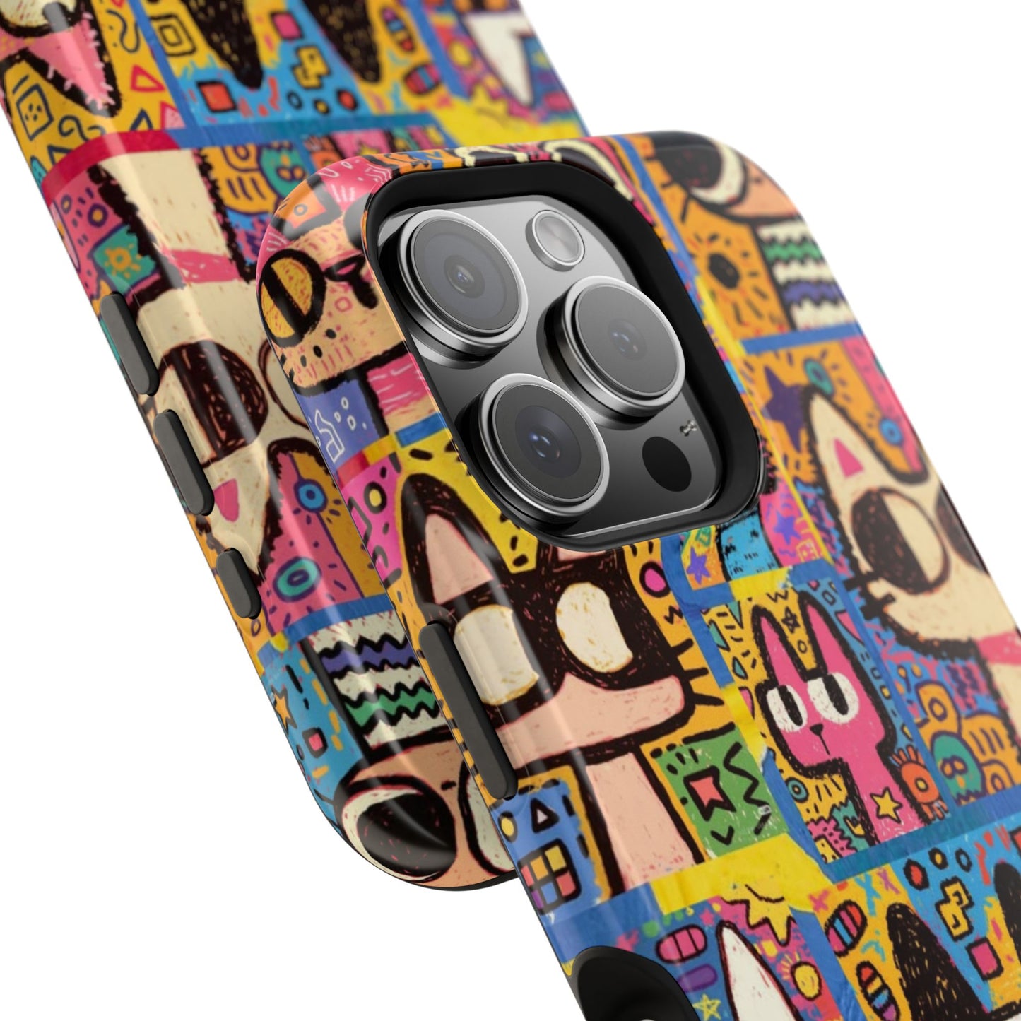 Colorful Abstract Cat Art iPhone Case