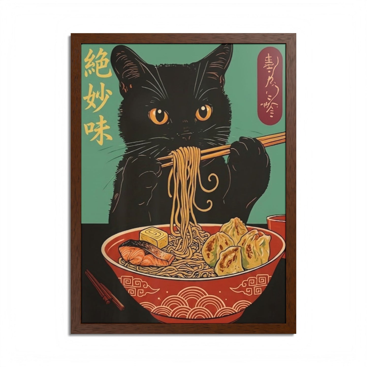Ramen Cat Japanese Art Print